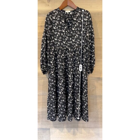 Lafayette 148 NY LIPE LEOPARD PRINT TIE NECK SILK MIDI DRESS SIZE XS - Picture 9 of 12